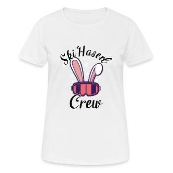 Ski Haserl Crew - Frauen T-Shirt atmungsaktiv - Weiß - Vorne - AI Model Female 172 dark (172cm)