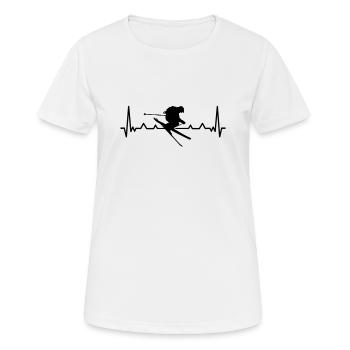 Heartbeat Freeride Ski Skifahren Geschenk Winter - Frauen T-Shirt atmungsaktiv - Weiß - Vorne - AI Model Female 172 dark (172cm)