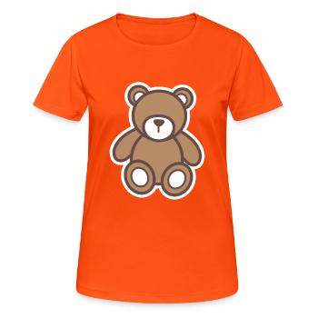 ours en peluche - T-shirt respirant Femme - orange néon - Devant - AI Model Female 172 dark (172cm)