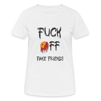Fuck off Fake Friends - faites chier votre idée cadeau - T-shirt respirant Femme - blanc - Devant - AI Model Female 172 dark (172cm)