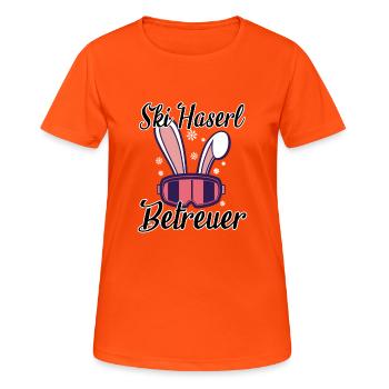 Ski Haserl Betreuer - Frauen T-Shirt atmungsaktiv - Neonorange - Vorne - AI Model Female 172 dark (172cm)