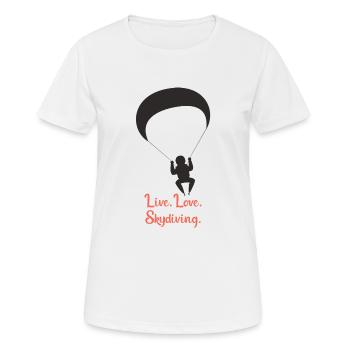 Skydiving - Women's Breathable T-Shirt - white - Front - AI Model Female 172 dark (172cm)
