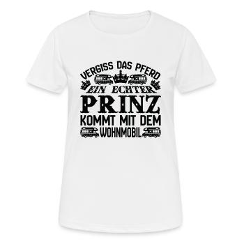 Camper - Prinz im Wohnmobil. - Frauen T-Shirt atmungsaktiv - Weiß - Vorne - AI Model Female 172 dark (172cm)
