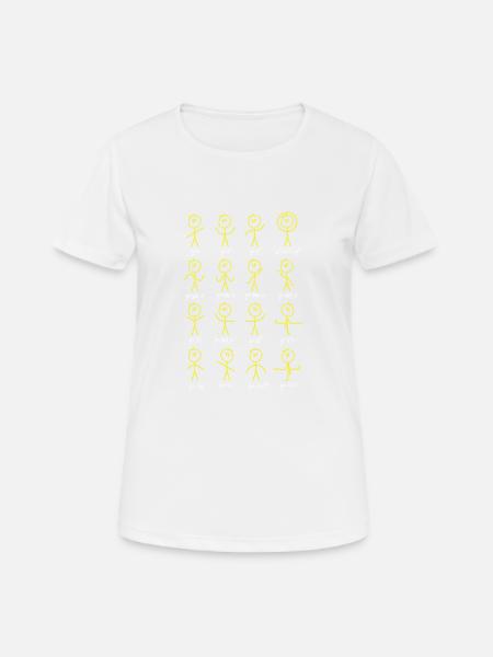 Funny Math Stick Figures Doing Functions - Women's Breathable T-Shirt - white