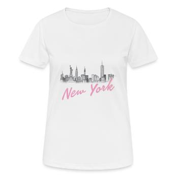 New York - T-shirt respirant Femme - blanc - Devant - AI Model Female 172 dark (172cm)