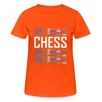 Schachhemd, Schachgeschenke, Schach - Frauen T-Shirt atmungsaktiv - Neonorange - Vorne - AI Model Female 172 dark (172cm)