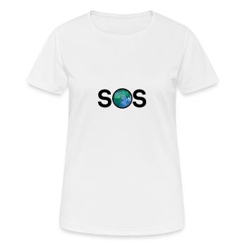 Erde Klimawandel Klimaschutz SOS - Frauen T-Shirt atmungsaktiv - Weiß - Vorne - AI Model Female 172 dark (172cm)
