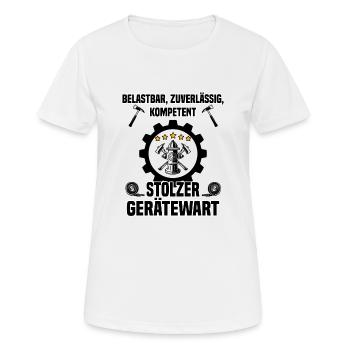 Stolzer Gerätewart Freiwillige Feuerwehr Beruf - Frauen T-Shirt atmungsaktiv - Weiß - Vorne - AI Model Female 172 dark (172cm)