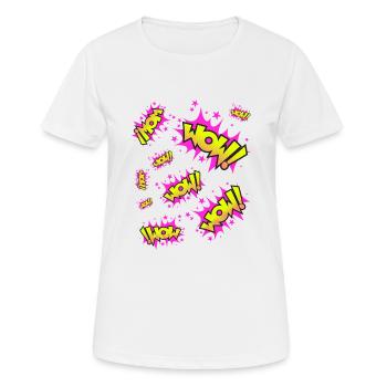Neongelb Pink WOW! - Frauen T-Shirt atmungsaktiv - Weiß - Vorne - AI Model Female 172 dark (172cm)