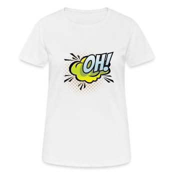 Cool 90s design OH! - Women's Breathable T-Shirt - white - Front - AI Model Female 172 dark (172cm)