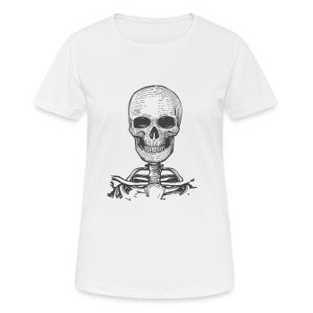 Skeleton skull with bones - Women's Breathable T-Shirt - white - Front - AI Model Female 172 dark (172cm)