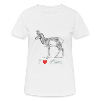 Alm Amant Autriche I Herz Alm Geißbock - T-shirt respirant Femme - blanc - Devant - AI Model Female 172 dark (172cm)