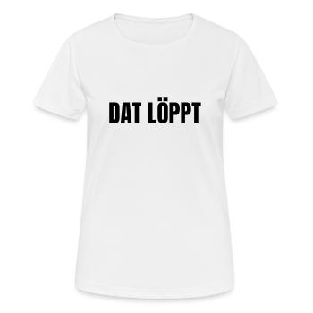 DAT LÖPPT Plattdeutsch Es läuft Hamburg Hansestadt - Frauen T-Shirt atmungsaktiv - Weiß - Vorne - AI Model Female 172 dark (172cm)