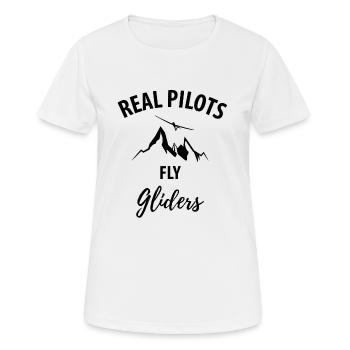 Pilote pilote de planeur planeur - T-shirt respirant Femme - blanc - Devant - AI Model Female 172 dark (172cm)