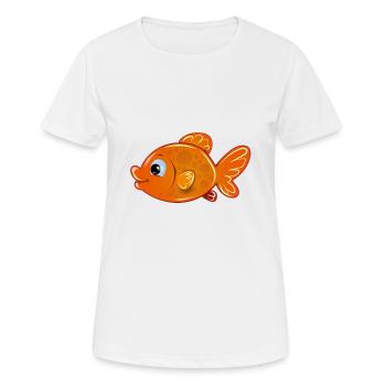 Poisson rouge - T-shirt respirant Femme - blanc - Devant - AI Model Female 172 dark (172cm)
