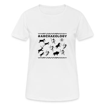 Art rupestre archéologique - T-shirt respirant Femme - blanc - Devant - AI Model Female 172 dark (172cm)