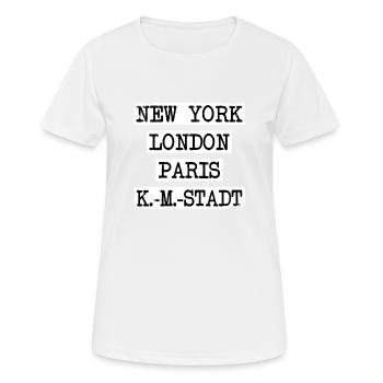 coole New York London Paris Chemnitz Geschenkidee - Frauen T-Shirt atmungsaktiv - Weiß - Vorne - AI Model Female 172 dark (172cm)