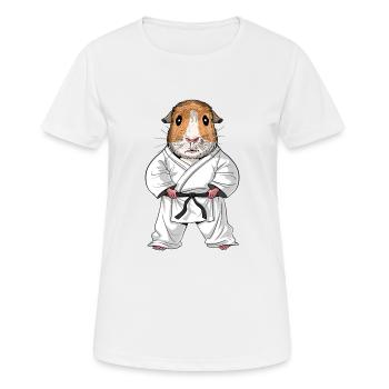 Karaté cochon d'Inde - T-shirt respirant Femme - blanc - Devant - AI Model Female 172 dark (172cm)