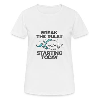 Brisez la règle à partir d'aujourd'hui - T-shirt respirant Femme - blanc - Devant - AI Model Female 172 dark (172cm)