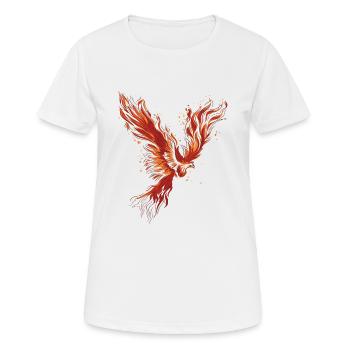 Burning Phoenix - Women's Breathable T-Shirt - white - Front - AI Model Female 172 dark (172cm)