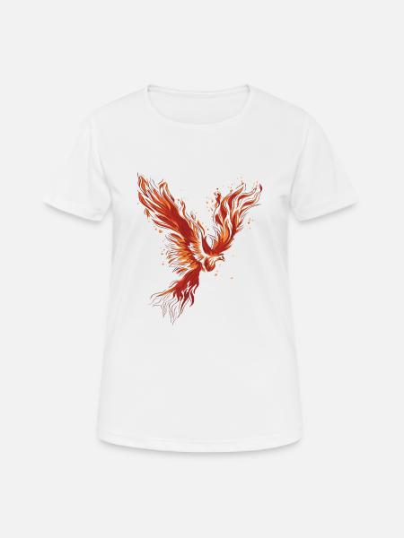 Burning Phoenix - Women's Breathable T-Shirt - white
