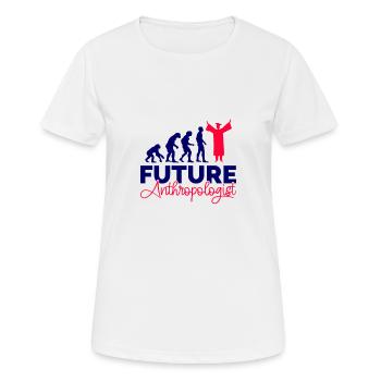 Futur antropologue - T-shirt respirant Femme - blanc - Devant - AI Model Female 172 dark (172cm)