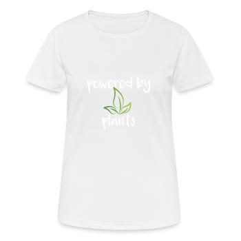 alimenté par des plantes - T-shirt respirant Femme - blanc - Devant - AI Model Female 172 dark (172cm)