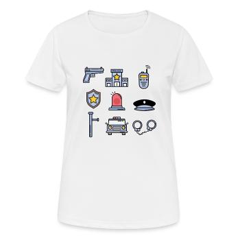 Polizei Sammlung Kinder Polizist Cop Geschenk - Frauen T-Shirt atmungsaktiv - Weiß - Vorne - AI Model Female 172 dark (172cm)