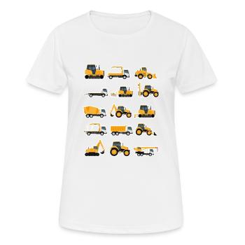 Baustelle Baufahrzeuge Sammlung Bagger Geschenk - Frauen T-Shirt atmungsaktiv - Weiß - Vorne - AI Model Female 172 dark (172cm)