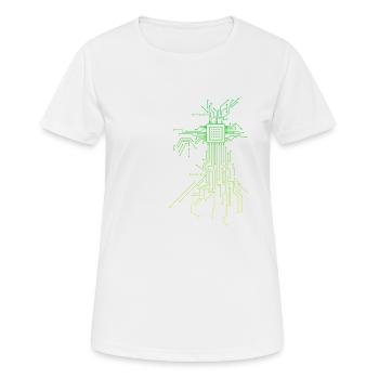 PCB circuit boards layout CPU heart computer admin nerd - Women's Breathable T-Shirt - white - Front - AI Model Female 172 dark (172cm)