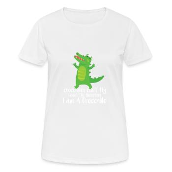crocodiles can't fly - Women's Breathable T-Shirt - white - Front - AI Model Female 172 dark (172cm)