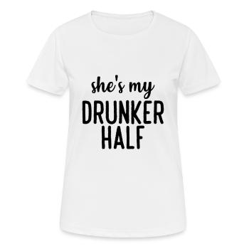 elle a aidé mon ivrogne - T-shirt respirant Femme - blanc - Devant - AI Model Female 172 dark (172cm)