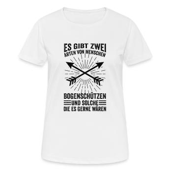 Bogenschießen Langbogen Bogenschützen Geschenkidee - Frauen T-Shirt atmungsaktiv - Weiß - Vorne - AI Model Female 172 dark (172cm)