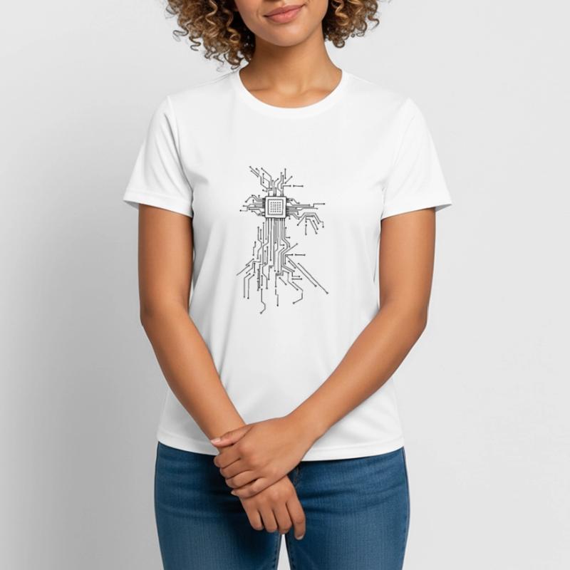 CPU Heart Computer Programmer Gift Design Women's Breathable T-Shirt