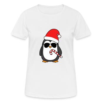 Weihnachten Christmas Jumper Xmas Pinguin - Frauen T-Shirt atmungsaktiv - Weiß - Vorne - AI Model Female 172 dark (172cm)