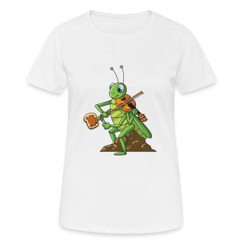 Geige Grille Geigenspieler Multitasking Brot - Frauen T-Shirt atmungsaktiv - Weiß - Vorne - AI Model Female 172 dark (172cm)