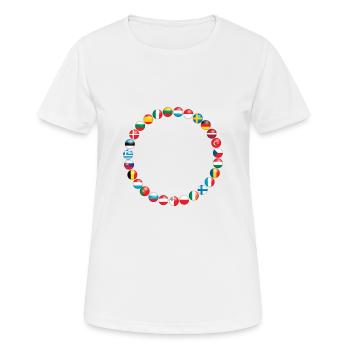 Europe European Union - EU flag European flag - Women's Breathable T-Shirt - white - Front - AI Model Female 172 dark (172cm)