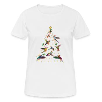 Hummingbird fir tree Christmas tree - Women's Breathable T-Shirt - white - Front - AI Model Female 172 dark (172cm)