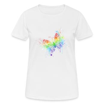 Rainbow butterfly - Women's Breathable T-Shirt - white - Front - AI Model Female 172 dark (172cm)