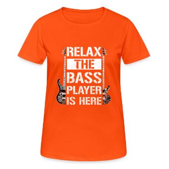 Relax The Bass Player Bassgitarre Geschenk - Frauen T-Shirt atmungsaktiv - Neonorange - Vorne - AI Model Female 172 dark (172cm)