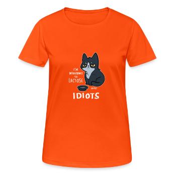 intolerant idiots lactose intolerant gift - Women's Breathable T-Shirt - neon orange - Front - AI Model Female 172 dark (172cm)