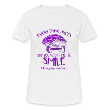 Tout fait mal et tu veux que je rigole - T-shirt respirant Femme - blanc - Devant - AI Model Female 172 dark (172cm)