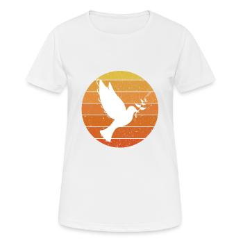 Friedenstaube - Frauen T-Shirt atmungsaktiv - Weiß - Vorne - AI Model Female 172 dark (172cm)
