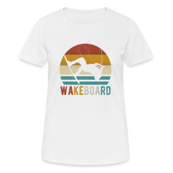 Wakeboard Wakeboarder Wakeboard Wake rétro - T-shirt respirant Femme - blanc - Devant - AI Model Female 172 dark (172cm)