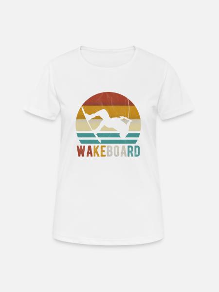 Wakeboard wakeboarder wakeboarding wake retro - Women's Breathable T-Shirt - white