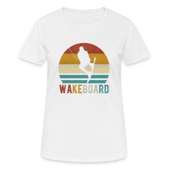 Wakeboard Wakeboarder Wakeboard Wake rétro - T-shirt respirant Femme - blanc - Devant - AI Model Female 172 dark (172cm)