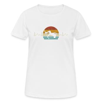 Wakeboard Wakeboarding EKG Herzlinie Puls retro - Frauen T-Shirt atmungsaktiv - Weiß - Vorne - AI Model Female 172 dark (172cm)