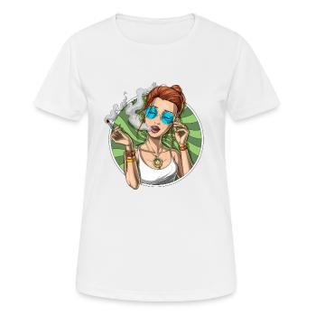 Weed Stoner fumer du cannabis - T-shirt respirant Femme - blanc - Devant - AI Model Female 172 dark (172cm)