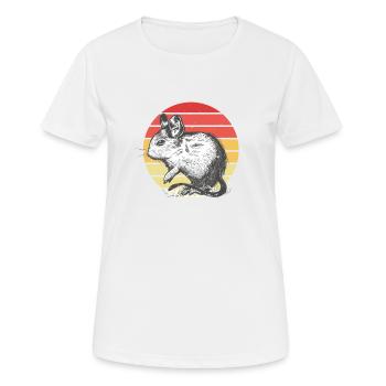 Degu Retro Sunset Rodent Gift Shrub Rat - Women's Breathable T-Shirt - white - Front - AI Model Female 172 dark (172cm)