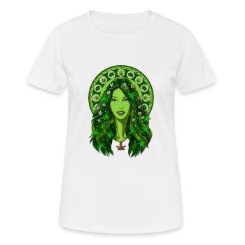 Déesse des mauvaises herbes Stoner - T-shirt respirant Femme - blanc - Devant - AI Model Female 172 dark (172cm)